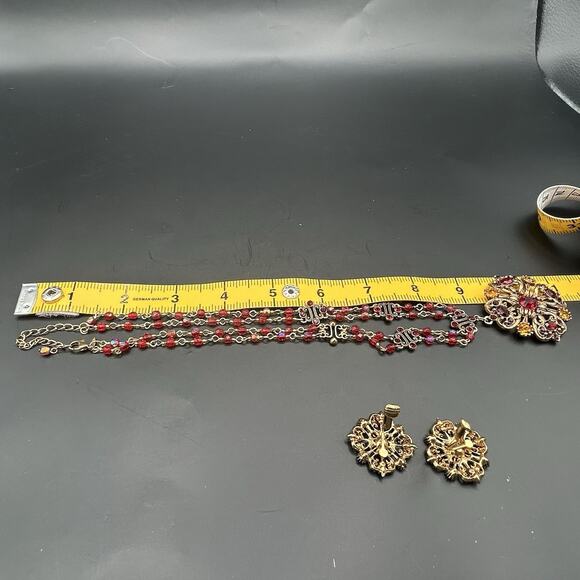 Nina Ricci Avon Double Strand Interspersed Beading Metal Elements Ornate Floral - Picture 11 of 12